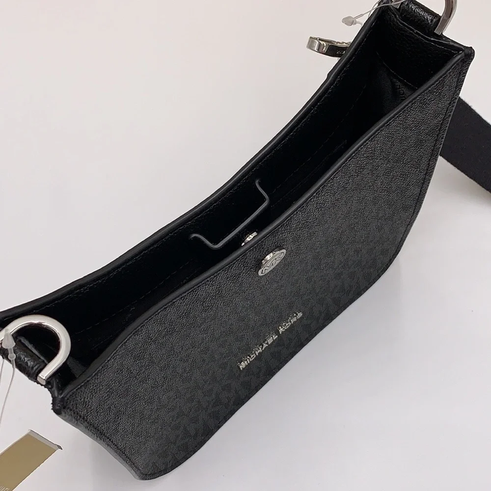 MICHAEL KORS Briley Small Logo Messenger Bag Black signature color